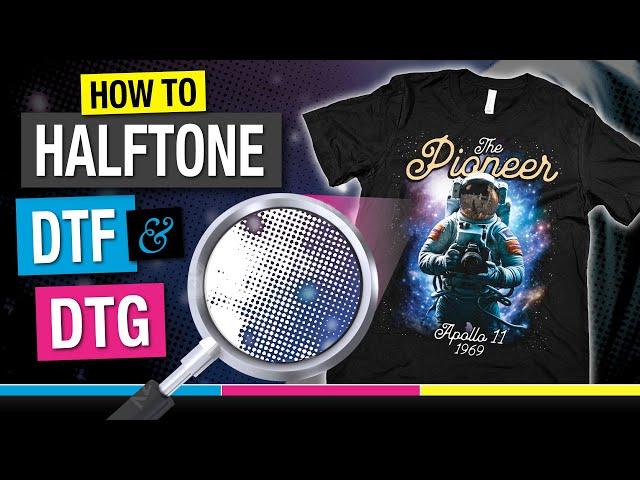 How to Separate DTF & DTG Art Using Halftones to Print on Black Shirts. Step by Step Adobe Tutorial.