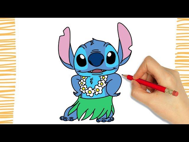 How to Draw HAWAII STITCH I Easy