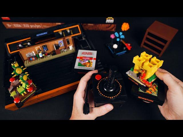 ASMR Lego Build: Atari 2600 joystick + "Adventure" cartridge & diorama