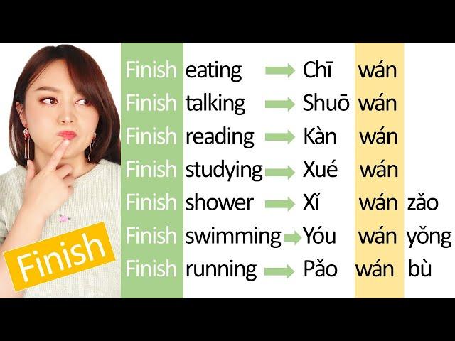 Master  how to say FINISH in Chinese ("verb+complement "grammar) with useful examples