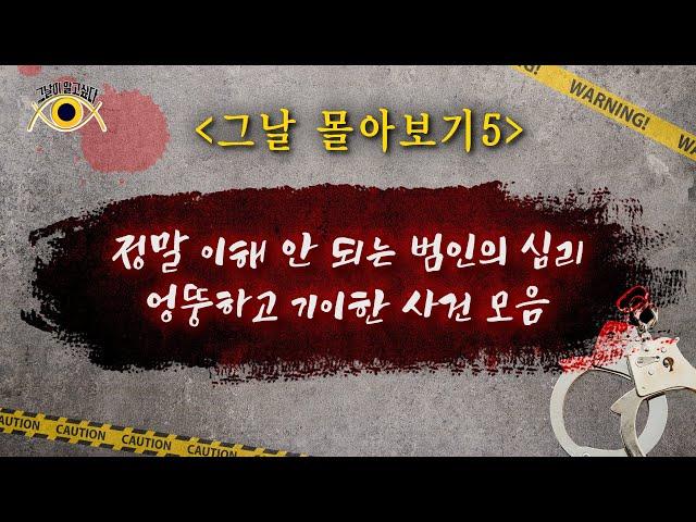 [그날 몰아보기5] 정말 이해 안 되는 범인의 심리 / 엉뚱하고 기이한 사건 모음