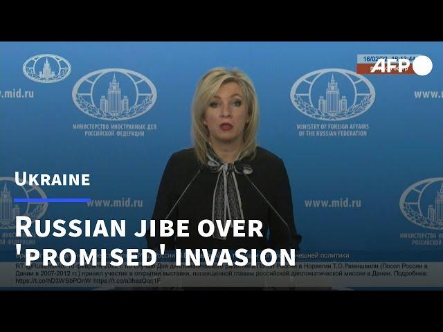 Russian FM spokesperson mocks West over 'promised' Ukraine invasion | AFP