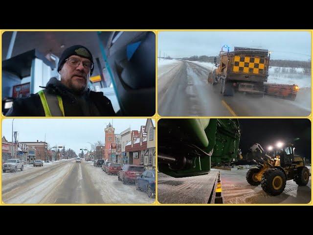 Cold, slippery, snowy - Truck driving in Canada in winter - #653