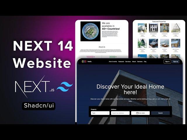 Responsive Real Estate Landing Page using next js 14, Shadcn and tailwind | Build & Deploy