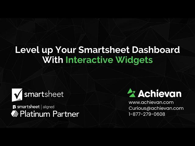 Smartsheet Interactive Dashboards