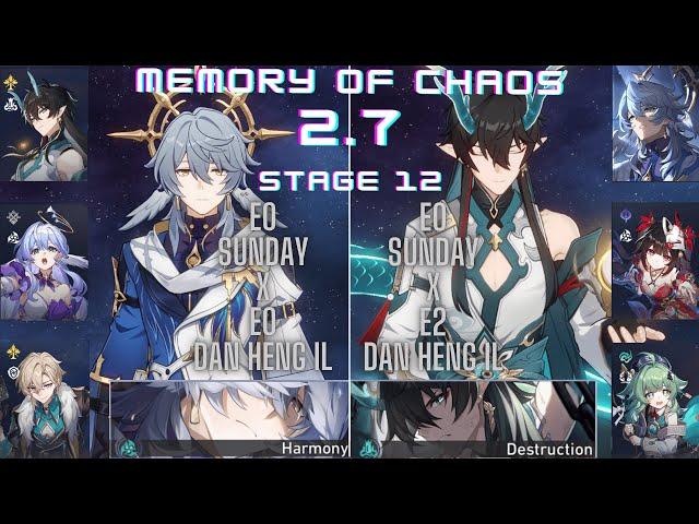 E0S1 Sunday x Dan heng IL & E2S1 imbibitor lunae Memory of Chaos Honkai: Star Rail