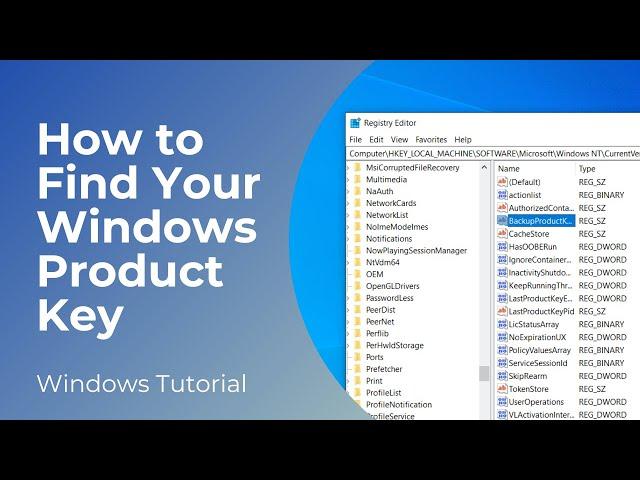 How to Find Your Windows 10 Product Key - (Registry Editor)