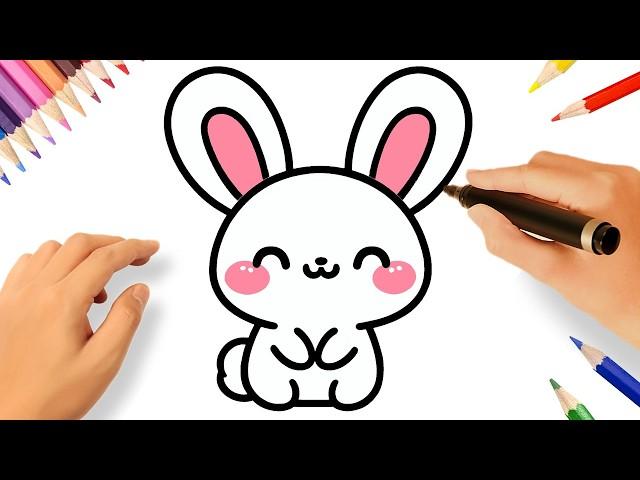 HOW TO DRAW A CUTE BUNNY EASY️