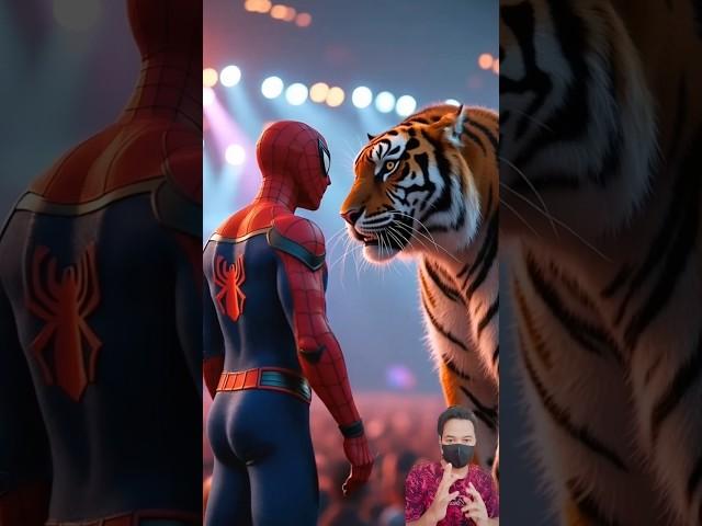 Spiderman collaborates with Tiger at a concert #spiderman #avengers #americangottalent