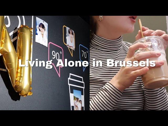 Brussels Vlog | Studying, Jungwon Enhypen's Birthday Project, What I eat, Living Alone️