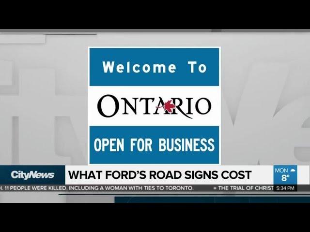 How much will Ontario's new Open For Business signs cost?