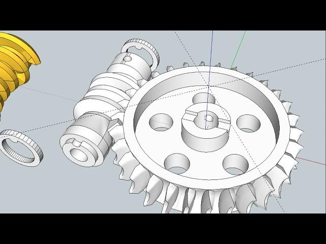 SketchUp Enveloping Worm Gear Part 2.0