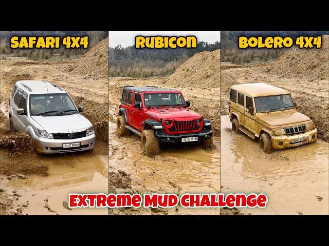 Extreme mud Challenge with Jeep Rubicon, Safari 4X4, Thar 700, Bolero 4X4 and Gypsy