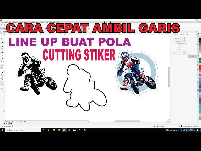 CARA MEMBUAT GARIS POLA CUTTING STIKER DENGAN CEPAT PEMULA 5MENIT PASTI BISA