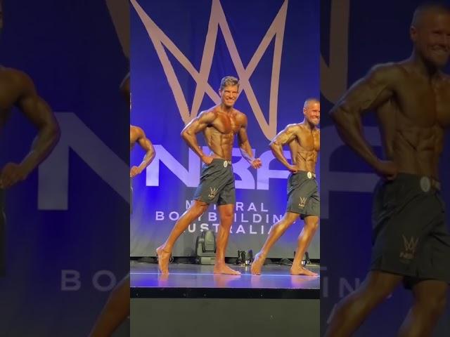 Mens Physique Pro line up at Natural Bodybuilding Australia