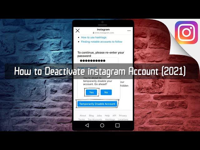 How to Deactivate Instagram Account Temporarily (2021)