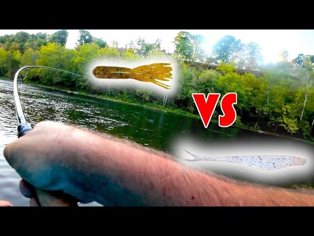 SPIRAL TUBE vs NOSE HOOKED FLUKE | ISH vs TIFF | Yough river smallies!