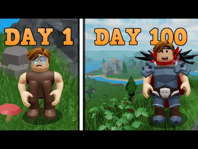  I spent 100 DAYS in the SURVIVAL GAME roblox!