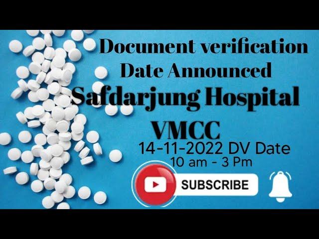 Safdarjung Hospital|| 2nd round of counselling NORCET 2021|| Document verification date Announced||