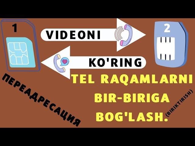 TELEFON RAQAMLARNI BIR BIRIGA BOG'LASH TELEFONDA PEREADRESASIYANI YOQISH ПЕРЕАДРЕСАЦИЯ.