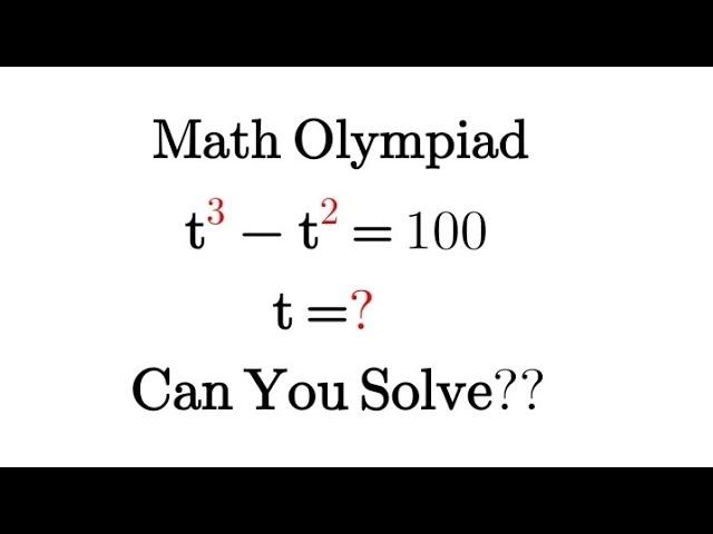 Solving a 'Stanford University ' Entrance Exam | Find the value of "t" | Math Olympiad  ️   