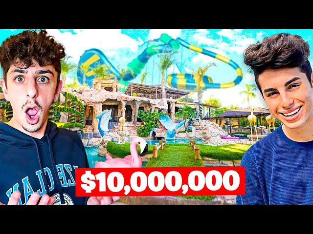 Visiting YouTuber Houses! **insane backyard waterpark**