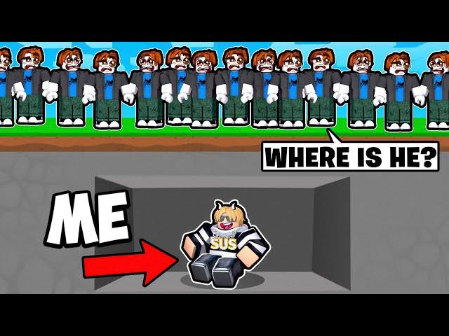 Hiding INSIDE THE MAP to CHEAT in Hide & Seek.. (Roblox Bedwars)