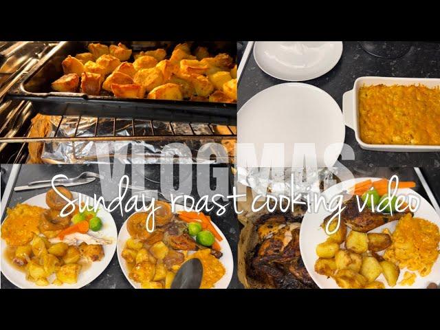 VLOGMAS DAY 14 | BRITISH SUNDAY ROAST! QUICK AND EASY BEGINNER RECIPE