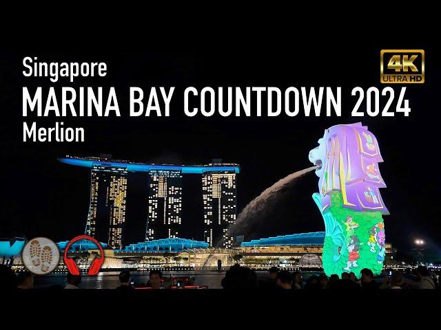 Merlion - Marina Bay Countdown 2024 - Brightening Lives | Singapore