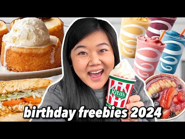 ONLY EATING FREE BIRTHDAY FOOD FOR 24 HOURS!  Birthday Freebies 2024