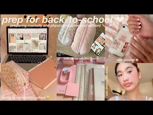  PREPARING FOR SCHOOL! ️| vision board, school supplies haul, nails glowup + new makeup style 