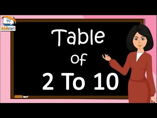 Multiplication Tables For Children 2 to 10 | Table 2 to 10 | Learn multiplication For kids