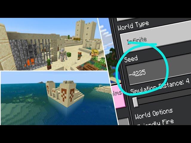 Minecraft Huge Village And Desert Temple Seed