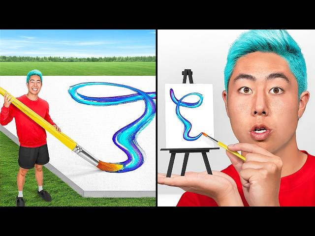 Painting GIANT vs TINY Art Challenge!