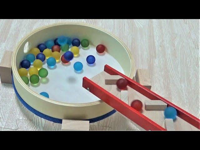 Marble Run Healing ASMR with a good sound of wood.HABA Kugelbahn Tromme