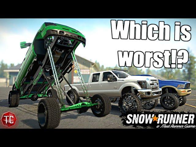 SnowRunner: Which SQUATTED TRUCK is THE WORST!? Let's Find Out!