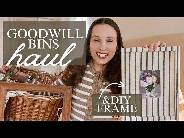 GOODWILL BINS thrifting & adorable upholstered frame DIY