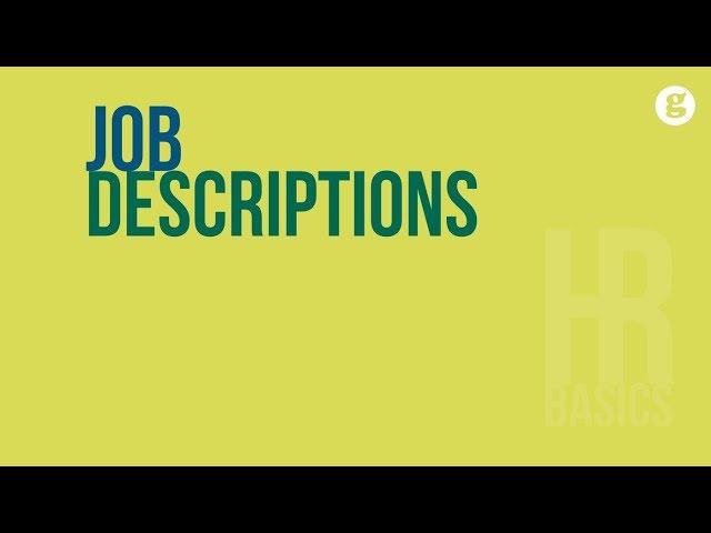 HR Basics: Job Descriptions