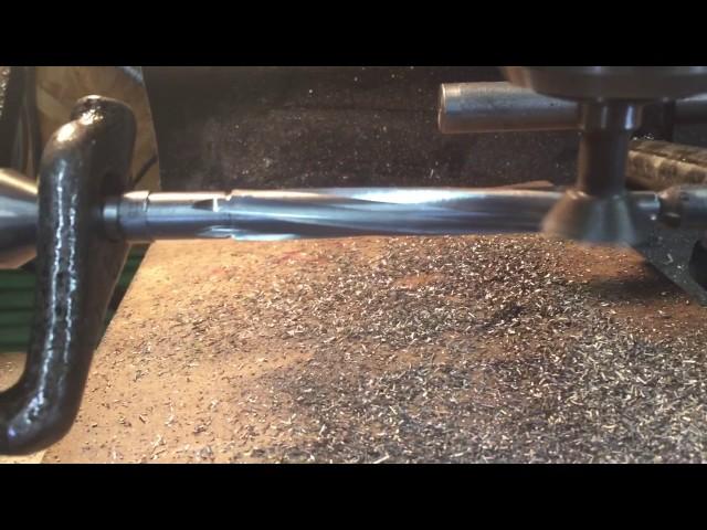 Cutting a spiral reamer for a 450 3 1/4 nitro express on a Bridgeport