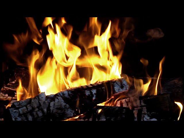 Natural fireplace burning for stress relief - Soothing Flames  柴 火炉