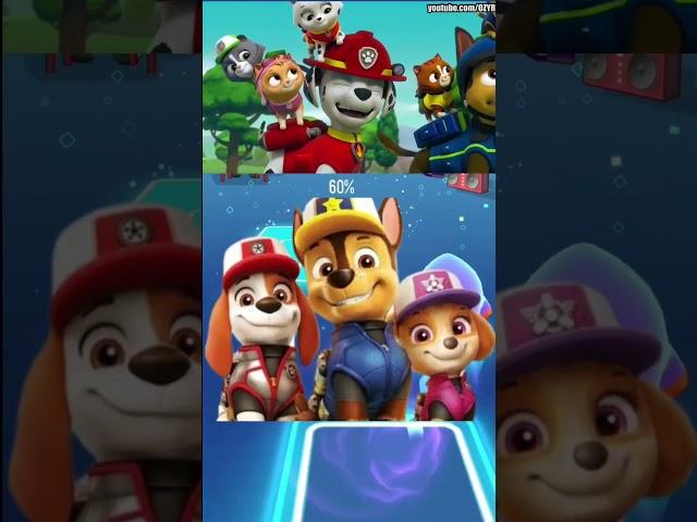 PAW Patrol Team  Chase | Tiles Hop EDM Rush #funnygaming #games #coffindance #tileshop #pawpatrol