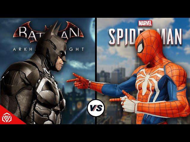 Batman Arkham Knight vs Marvel's Spider-Man - Gameplay Physics and Details Comparison