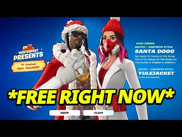 How to *ACTUALLY* Get Santa Snoop Dogg AND Yulejacket Skins FOR FREE in Fortnite Winterfest Presents