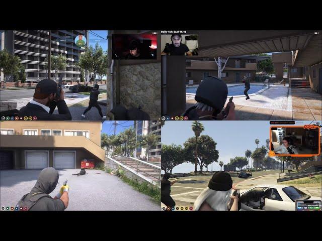 Mandem Wipe Seaside 5v6 Near Mandem Block (Multi POV) | NoPixel Mandem GTA RP