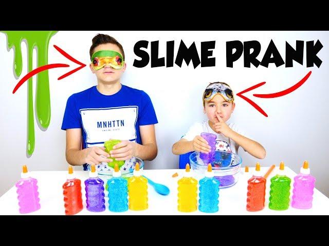 BLINDFOLDED SLIME PRANK CHALLENGE - Swan Triche !!!