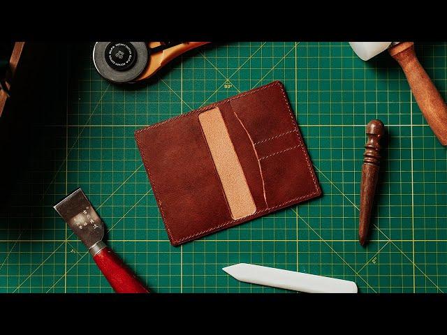 My FIRST Try at LEATHERCRAFTING ! | Making a Leather Passport Wallet