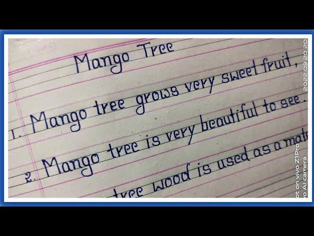 few lines about mango tree in english//essay on few lines on mango in english/mango tree in english