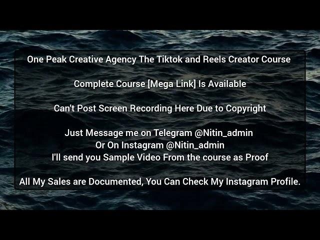 One Peak Creative Agency The Tiktok and Reels Creator Course