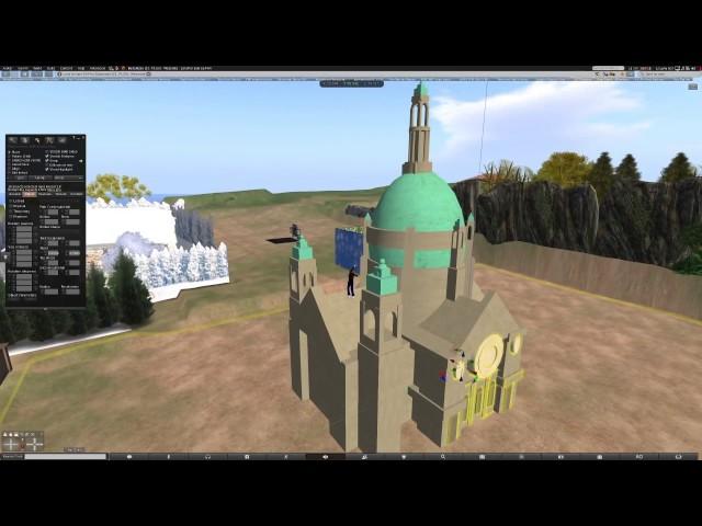 Building a cathedral in Second Life with prims.