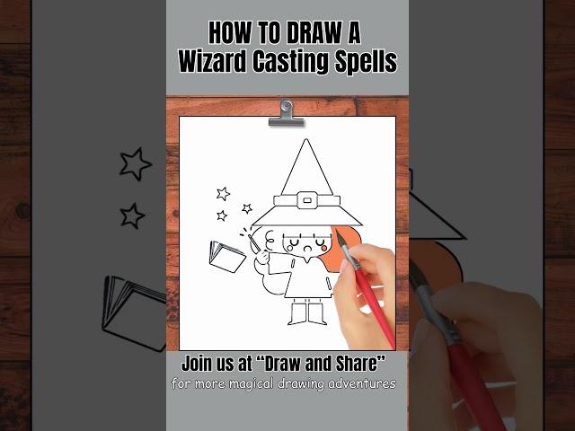 How to Draw a  Wizard Casting Spells #Shorts | Halloween Art Tutorial